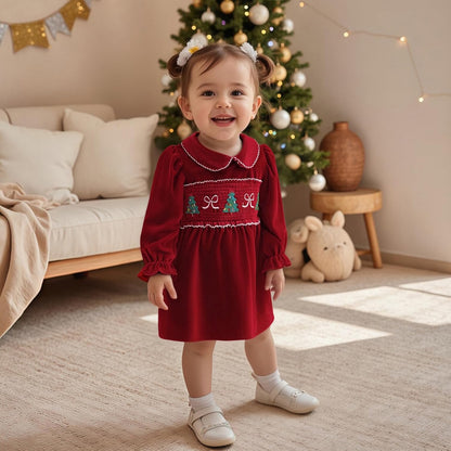 Seyurigaoka Toddler Baby Girl Dress Big Sister Outfits Ruffle Long Sleeve A-line Dresses Cute Fall Winter Clothes