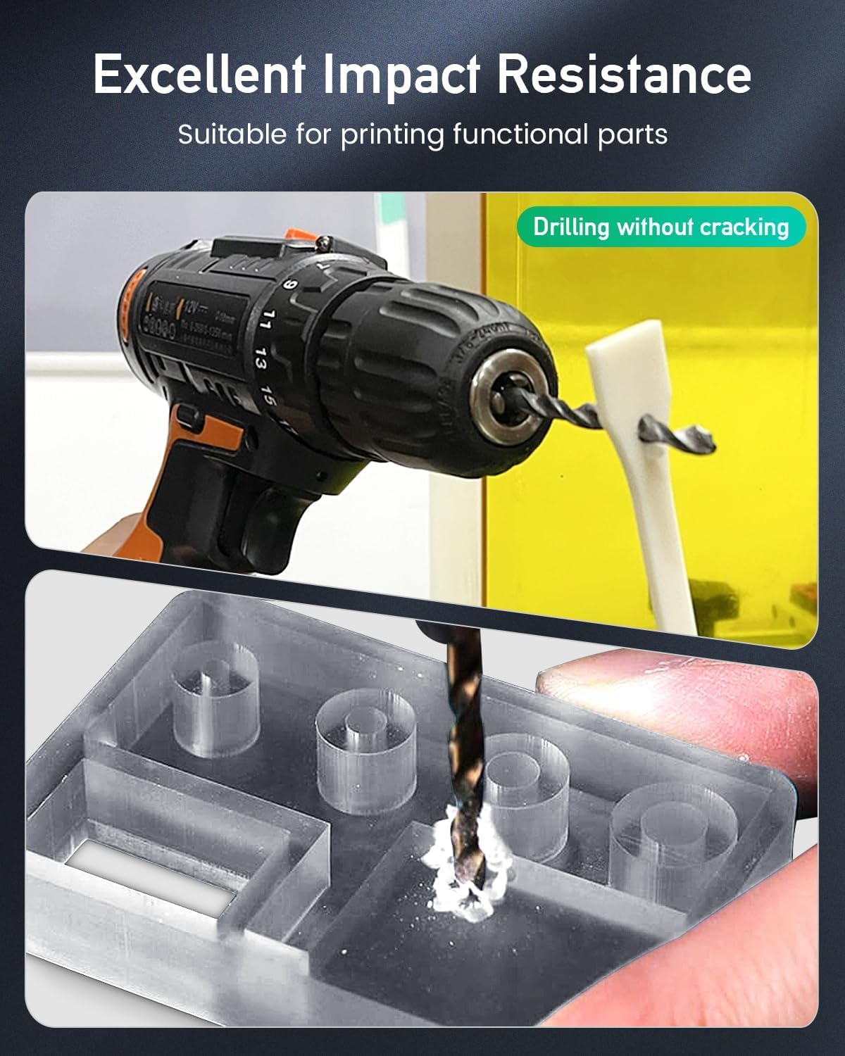 SUNLU 4000G ABS-Like 3D Printer Resin, 405nm UV Curing Photopolymer Rapid 3D Resin for 2K 4K 6K 8K LCD/DLP/SLA 3D Printers, Non-Brittle & High Precision & Low Shrinkage, Grey 4KG