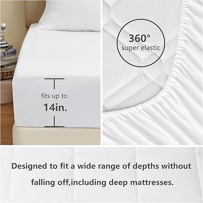 CozyLux White Comforter King Size 7 Pieces White Hotel Bedding Set King Bed in a Bag Bed Sets with All Season Quilted Comforter, Flat Sheet, Fitted Sheet, Pillowcases