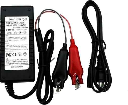 Electric Fishing Reel Lithium Battery Charger,Alligator Clip Charger,Output:16.8V- 3.0A