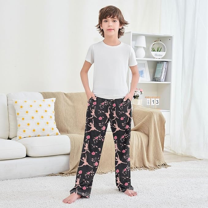 Pajama Pants Ballet Ballerina Roses PJ Bottoms Sleepwear Lounge Sleep Pant with Pockets