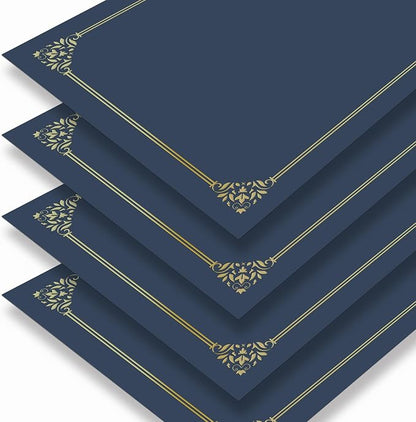 BELLE KR® Blue Certificate Holders 8.5 x 11, 50 Pcs - Diploma Cover Can be Used as Award Certificate Covers with Gold Foil Border for Letter Size 8.5" x 11" Certificates, Cardstock and Documents