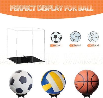 Basketball Display Case,Acrylic Basketball Case Display Box with Stand, Clear Acrylic Display Case for Autographed Basketball,Soccer Ball,Collectibles,Car Models,Dolls