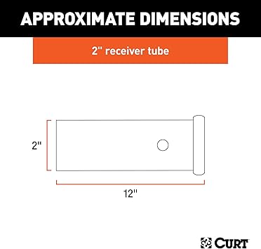 CURT 49120 2-Inch x 12-Inch Weld-On Raw Steel Trailer Hitch Receiver Tube