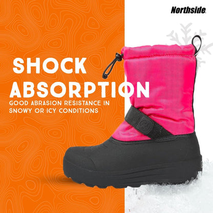 Frosty Insulated Winter Snow Boots for Girls and Boys with Rugged, Water Resistant Nylon Upper, Quick-Drying Lining, Removable EVA Insole, and Durable TPR Outsole