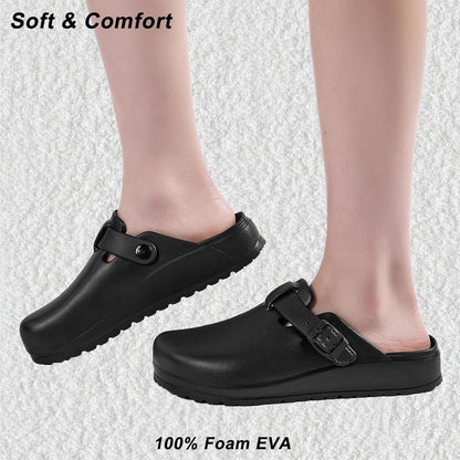 ZXT Arch Support Work Clogs Slip Resistant Orthopedic Shoes for Chef Nurse Garden Comfortable, Slip-On Cushion Slide Sandals