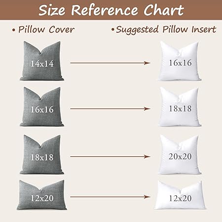 Artscope Synthetic Down Pillow Insert, 18x18 Down Alternative Throw Pillow Insert. Ultra Soft Fluffy Sleeping Pillow with 100 Cotton Cover, Decorative Pillows-White.