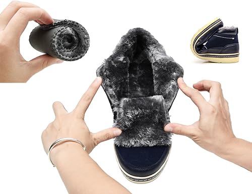 Men's Winter Cold Weather Shoes Outdoor Warm Fur Lining Suede Leather Lightweight Walking Boots