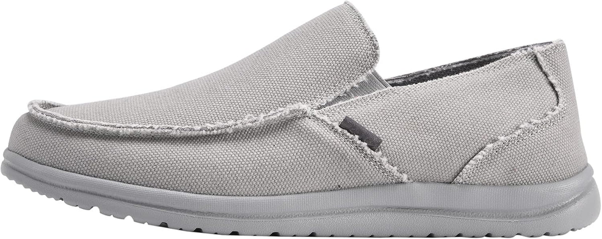 Mens Canvas Shoes Slip On Loafers Deck Shoes Walking Lightweight Causal Slip-ons
