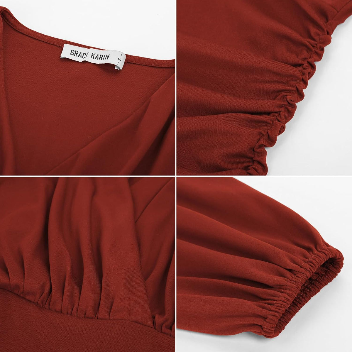 GRACE KARIN Long Sleeve Blouses for Women Dressy Casual, Wrap Tops Work Shirts, 2026 Summer Business Outfits.