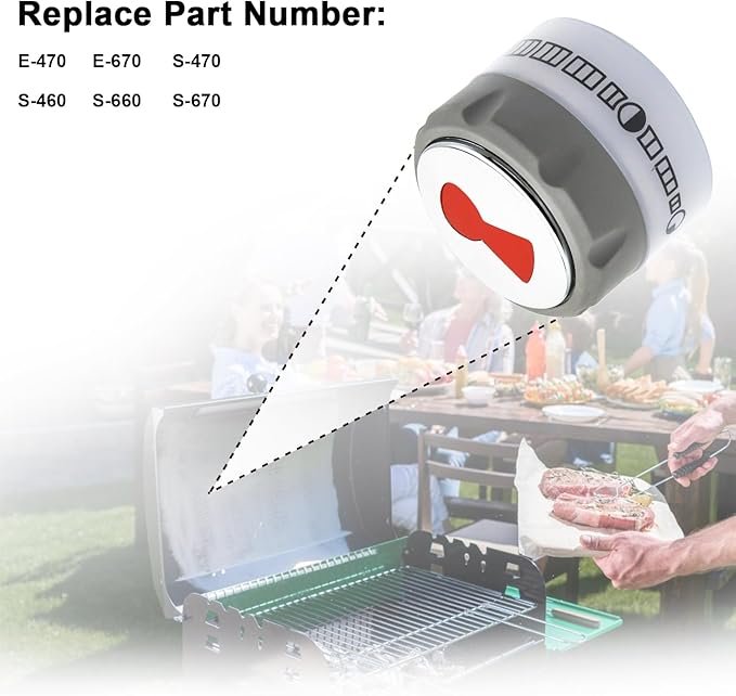 Upgraded 91538 Lighted Control Knobs Compatible with Weber Summit 400600 Grills Manufactured 2012 Years and Later, Fit for E-470670 S-460470660670 etc., 2 Pack