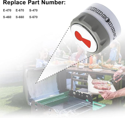 Upgraded 91538 Lighted Control Knobs Compatible with Weber Summit 400600 Grills Manufactured 2012 Years and Later, Fit for E-470670 S-460470660670 etc., 2 Pack