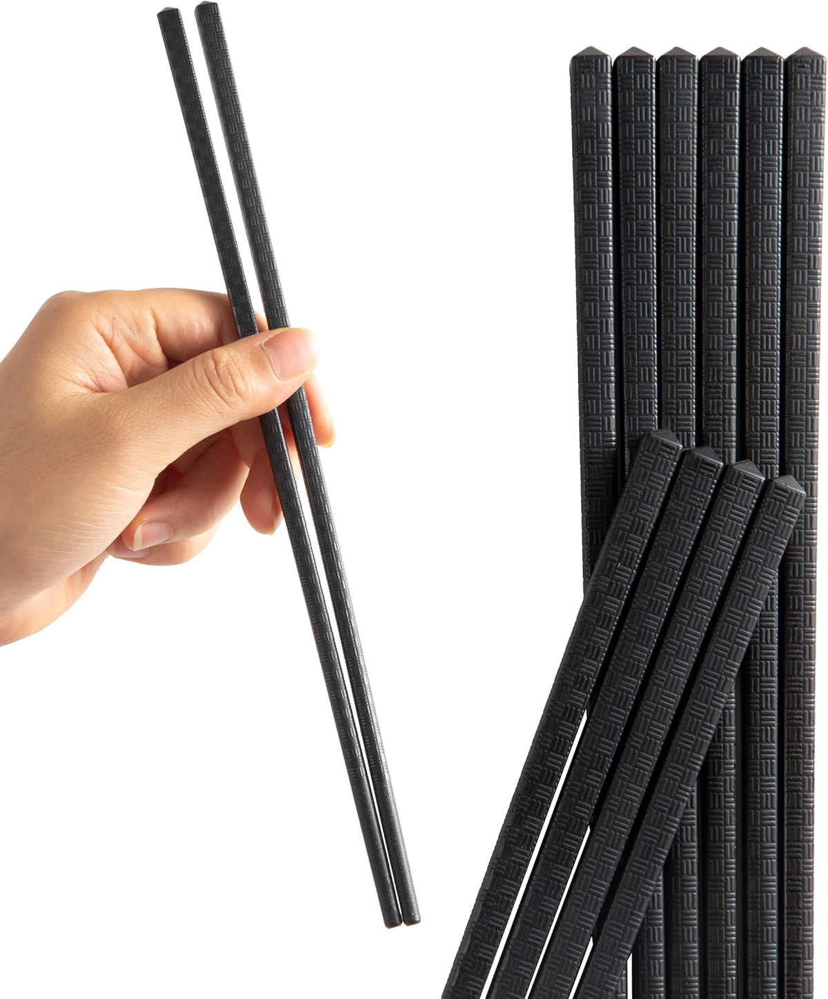 4 Pairs Fiberglass Chopsticks, Reusable Alloy Chop Sticks Non-slip Chopsticks, Dishwasher, 9 1/2 Inches