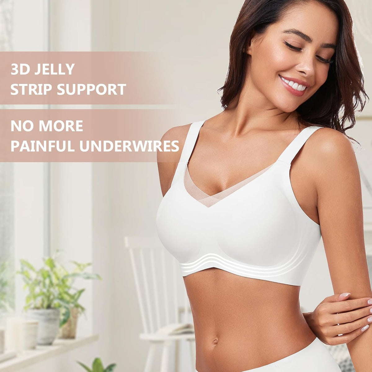 WOWENY Wireless Bras for Women No Underwire Push Up Bra Comfort Seamless Full Coverage Bralettes with Support Everyday Bra