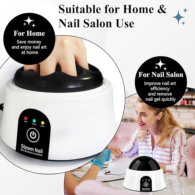 Electric Nail Soaking Bowl, Soak off Bowl for Gel Nail Polish, Acrylic Nails, Dip Powder Removal, Black