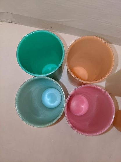 Tupperware Set of 6 Classic Vintage Smooth 16 Ounce Pastel Tumblers 107