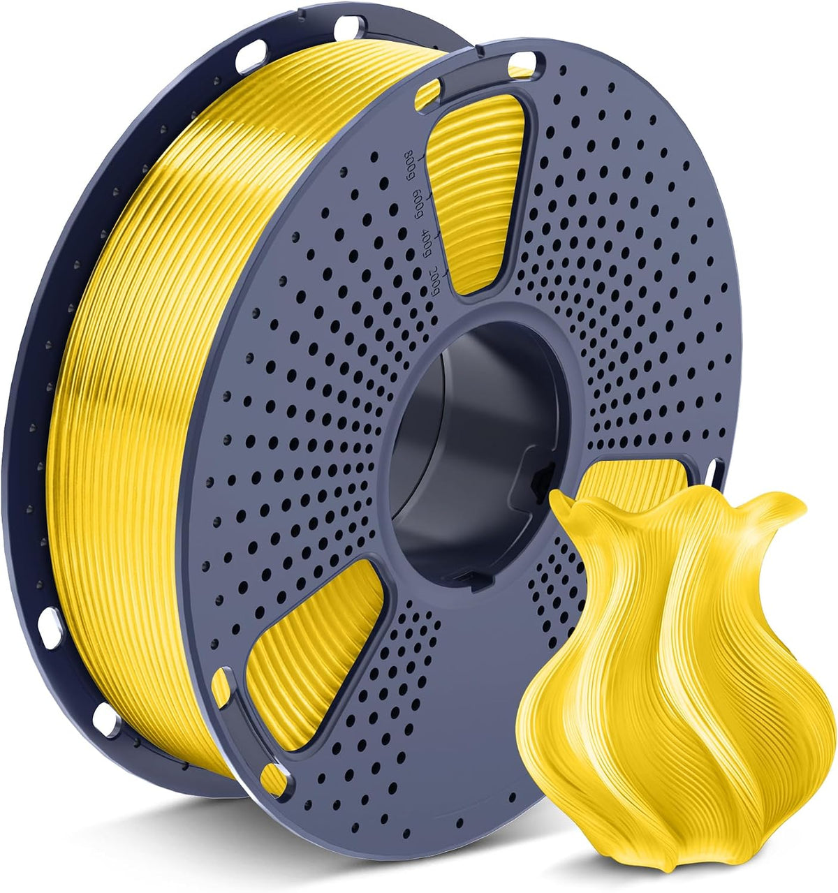 3D Printer Filament PETG Filament 1.75mm, Less Stringing Good Layer Adhesion High Toughness, PETG Filament 1.75 ±0.02mm, 1kg Spool(2.2lbs), Transparent Yellow