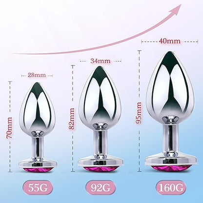 Anal Training kit Jeweled Anal Trainer Butt Plug, 3Pcs Set Sex Toys for Beginner, Butt Plug Anal Trainer Sex Toy for Woman Men Couples Large/Medium/Small, Anal Training Adult Sex Toys & Games