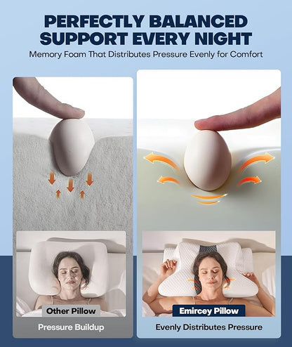 Sleep Doctor Approved Cervical Neck Pillow for Sleeping, Ergonomic Contour Side Sleeper Pillows for Adults, Cooling Orthopedic Pillow for Pain Relief Support, Memory Foam Pillows Back Stomach Sleepers