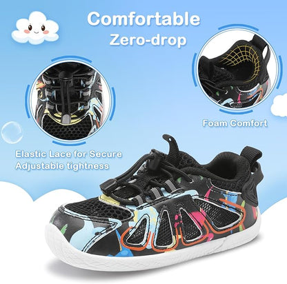BARERUN Toddler Shoes Boy Girl Sneakers Lightweight Breathable Barefoot RunningWalking Shoes Toddler Tennis Shoes with Adjustable Tightness