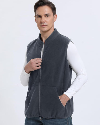 XXL, Argstar Polar Fleece Vest Men, Warm & Lightweight Casual Outdoor Full-Zip Vest with Pockets (S-2XL)