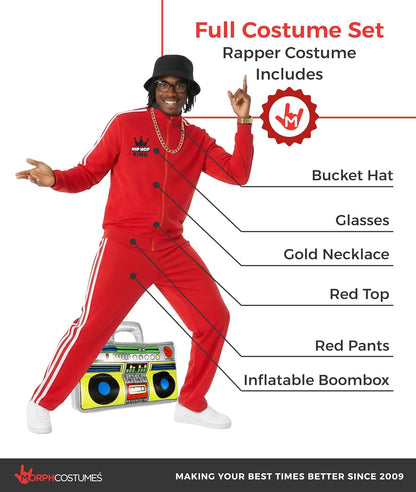Morph 80s Costumes For Men, Rapper Costume Adults, 90s Costumes For Men, Mens Rapper Halloween Costume