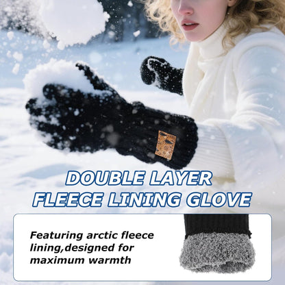 1 Pairs Winter Gloves for Men Women, Upgraded Touchscreen Gloves, Cold Weather Thermal Wool Warm Knit Glove
