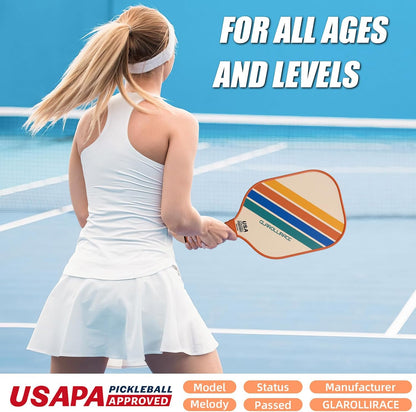 Pickleball Paddles Set of 2 | 4 Pickleball Rackets, USAPA Approved Pickleball Set, Fiberglass | Carbon Fiber Surface & 13 mm PP Honeycomb Core,4 Indoor & Outdoor Pickle Balls