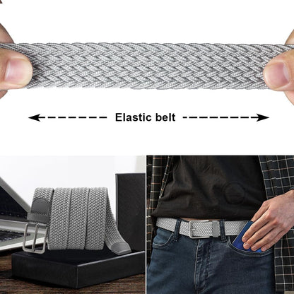 DOOPAI Braided Stretch Belt for Men, Elastic Woven Belt, casual Fabric Golf Belt, 1 3/8" for golf pants jeans