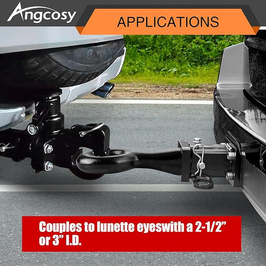 Heavy-Duty Forged Steel Tow Eyelet Trailer Hitch Mount Tow Eye, Capacity 10,000 lbs, Fits for 2-Inch Receiver