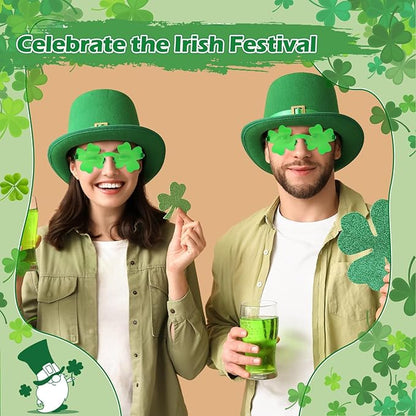 St. Patrick’s Day Shamrock Sunglasses Irish Shamrock Glasses Green Four Leaf Clover Glasses St Patricks Accessories