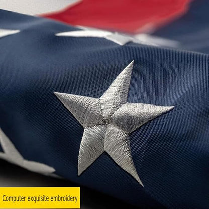 American Flags for Outside 3x5 Ft Embroidered Stars USA Flag Striped patchwork sewing 150D Nylon Waterproof UV Resistant with Brass Grommets Tear Resistant US Flags for Outdoors