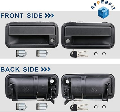 APPERFiT All Metal Exterior Door Handles wLock Cylinders  Keys Compatible with Chevy Tahoe Suburban CK1500 CK2500 CK3500 GMC Yukon Replaces 15742229 15742230