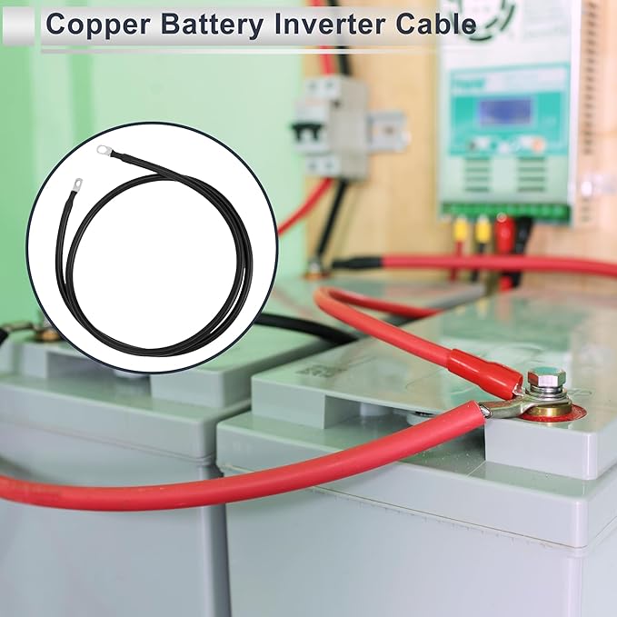 1 Pc Universal Battery Inverter Cable 38" Lug 516" Lug 4.5FT Battery Cable 4 AWG Gauge Black Tinned Copper