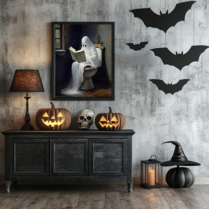 Reivworl Ghost Paint by Numbers Kit for Adults, Bathroom Paint by Number Adult, Painting by Numbers for Gifts and Home Interior Decor 16x20 Inch
