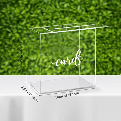 Clear Acrylic Wedding Card Box with Slot Large Blank Gift Card Boxes for Reception, Party, Wishing Well, Money Box Holder, Graduation Decorations, Baby Shower