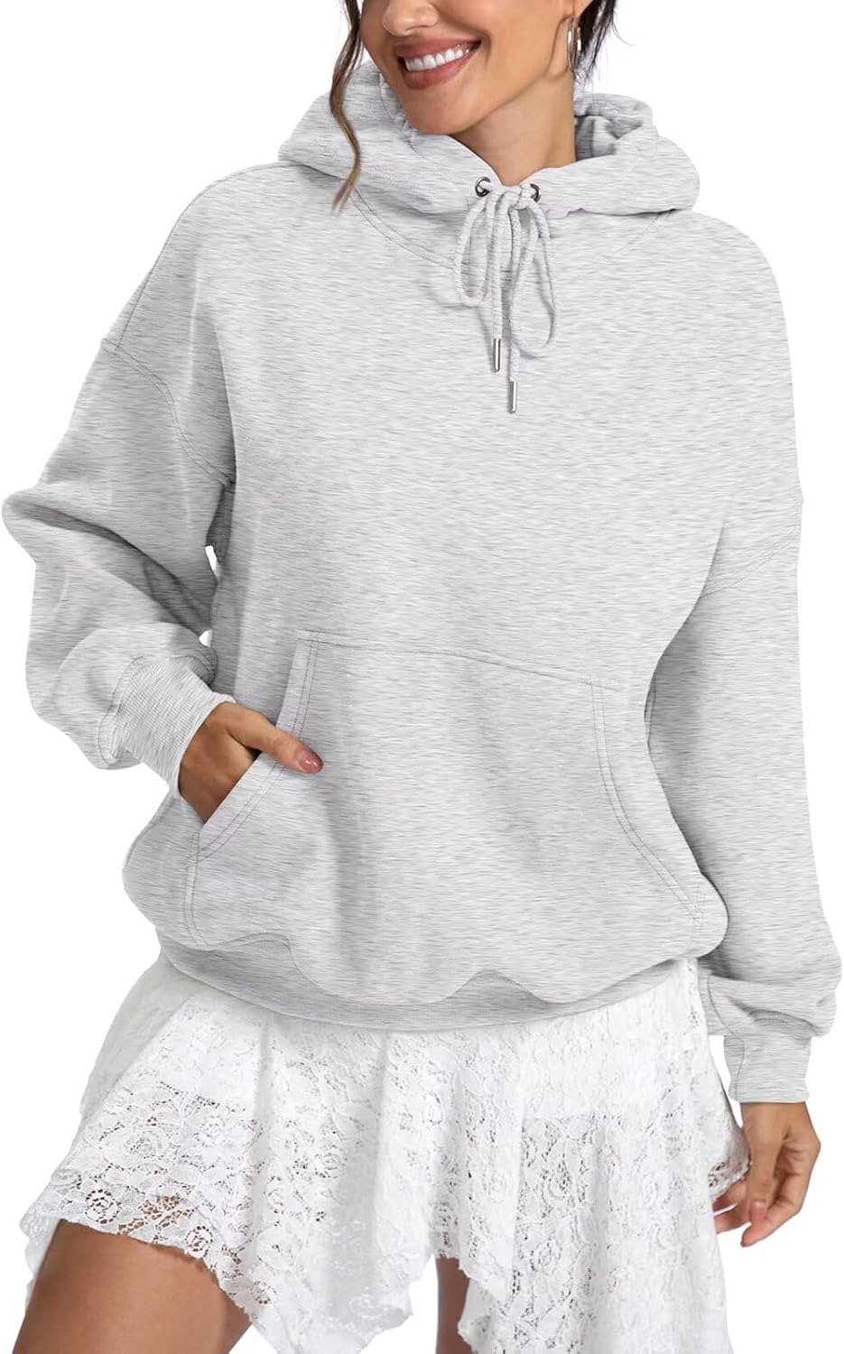 EasyGala Womens Fleece Hoodies with Pocket Oversized Hooded Sweatshirt Trendy Pullover Long Sleeve Top Fall Outfits 2026