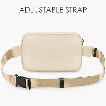 ZORFIN Fanny Packs for Women Men: Crossbody Belt Bag with Adjustable Strap - Fashion Waist Packs for Workout Running Traveling Hiking Ivory