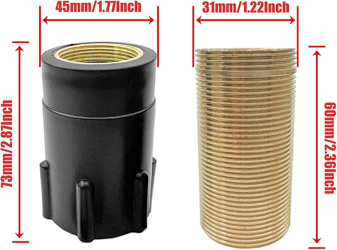 1Pcs Brass Faucet Tap Extension, Length 60mm2.36Inch, Diameter 31mm1.22Inch, Gold Color, Faucet Accessory