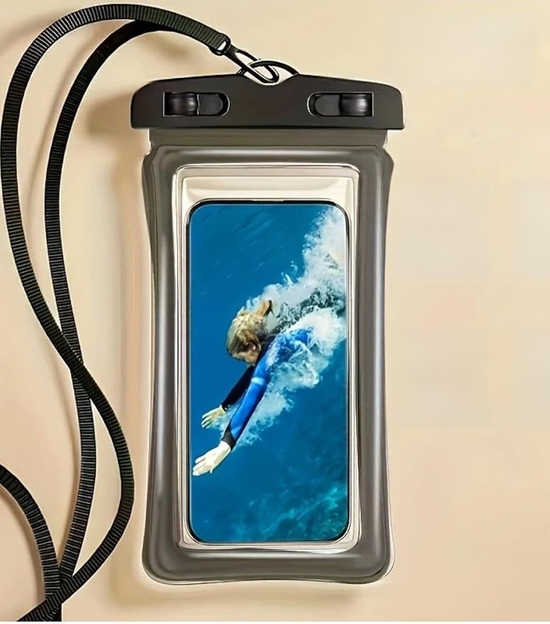 Waterproof Floating Phone Pouch – 1Pc Diving Dry Bag for Swimming, Beach & Travel with Touchscreen Seal. Black