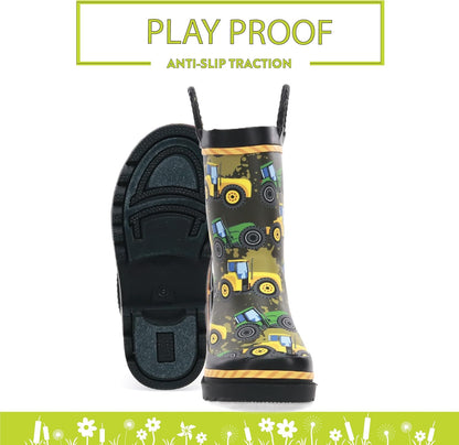 These waterproof rain boots from Western Chief are perfect for kids - made with durable rubber, a comfortable lining, and easy pull-on handles.