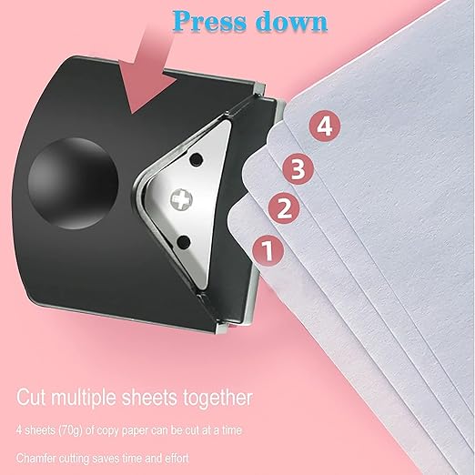 YUENTOEN Paper Corner Rounder, 4mm Corner Cutter Punch Tool for Paper Crafts, Photo, Cardstock, DIY Projects, Laminate, Card Making and Scrapbooking(Black)