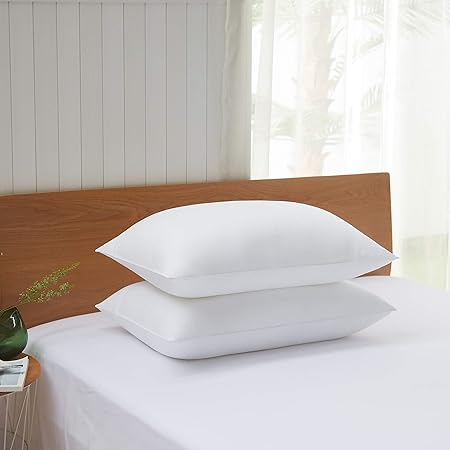 Acanva Basic Bed Pillow Soft Rest Cushion Stuffer for Sleeping, King, White 2 Count