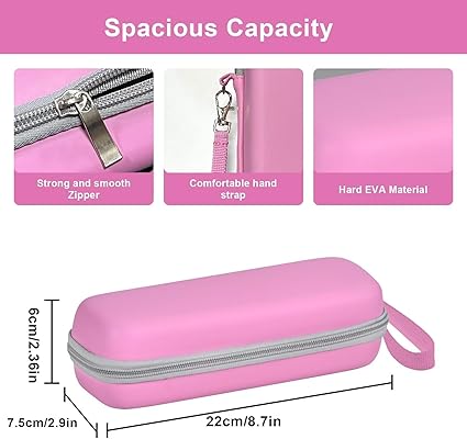 Toothbrush Travel Case for Oral B/Oral-B Pro 1000 1500 5000 7000 7500 6000 9600/ Phlips Sonicare 4100 5100 1100 6100 5300 Electric Toothbrush, Portable Hard Protective Storage Bag (Pink)