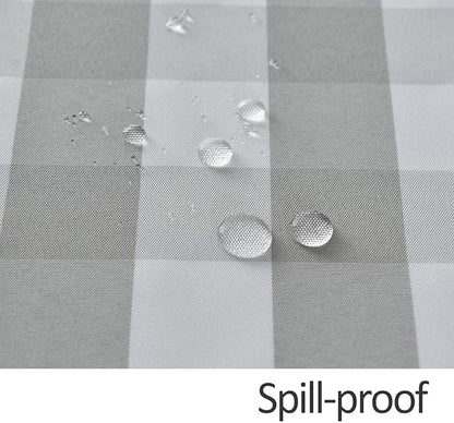 maxmill Checkered Square Tablecloth Stain Resistant Waterproof and Wrinkle Resistant Washable Heavy Weight Soft Table Cloth Gingham for Dining Room and Outdoor Use, 52 x 52 Inch Grey and White