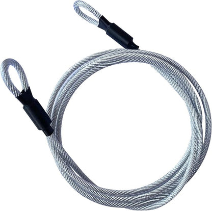 4FT 5mm Security Cable Lock,Braided Steel Vinyl Coated Safety Cable Luggage Lock,Flexible Steel Cable Security Wire Rope Double Loop