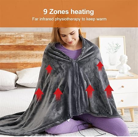 Snugmate - Heated Blanket Sweater, USB Heated Blanket, Cordless Electric Blanket, 9 Heating Zones, Machine Washable Super Cozy Soft Wearable Blanket with 3 Heating Levels (1pcs)