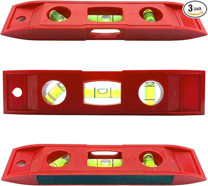 3 PCS Magnetic Torpedo Level, 6 Inch 4590180 Bubbles, Shock Resistant Magnetic Level Tool for Measuring