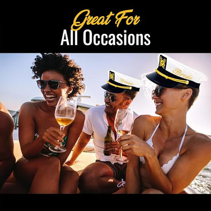 Brosash Bachelor Party Captain's Hat - Groom to Be Nautical Bachelor Hat | Funny Accessory Boats n' Hoes Bridal Shower