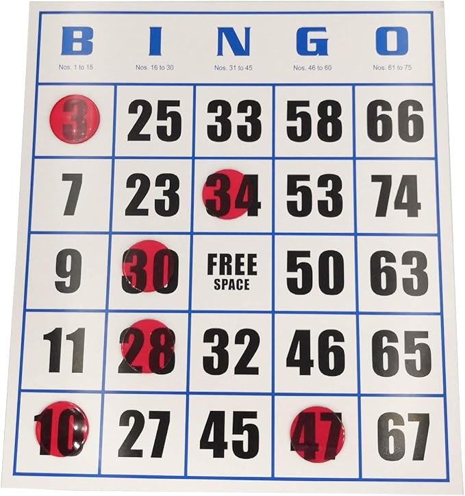 Yuanhe Jumbo Bingo Game Cards - 50 Pack Easy Read Bingo Set for Kids Party, School, Family Gathering, Casino Trip